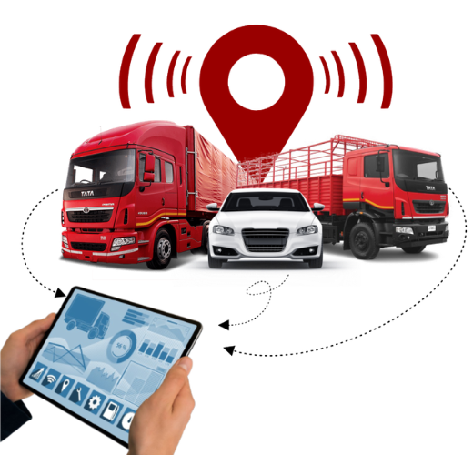 Gaadi Bachao vehicle tracking dashboard showing live GPS location, routes and alerts